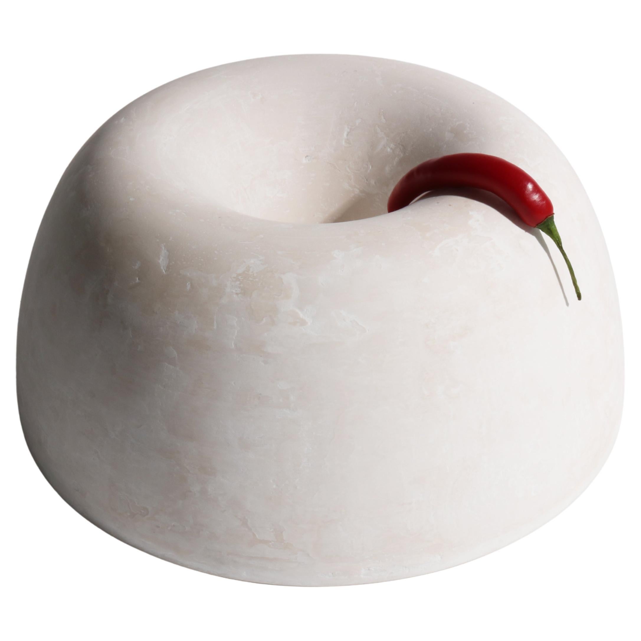 Ivory White Twirl Bowl by Lenny Stöpp For Sale