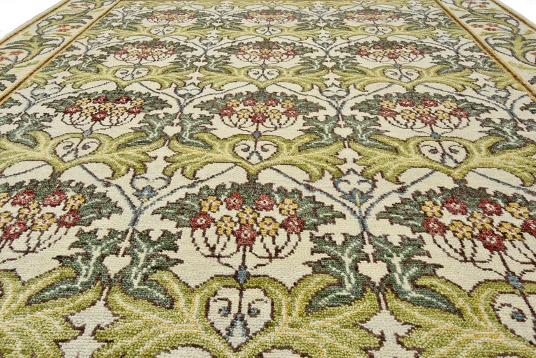 Ivory William Morris Inspired Area Rug For Sale at 1stDibs