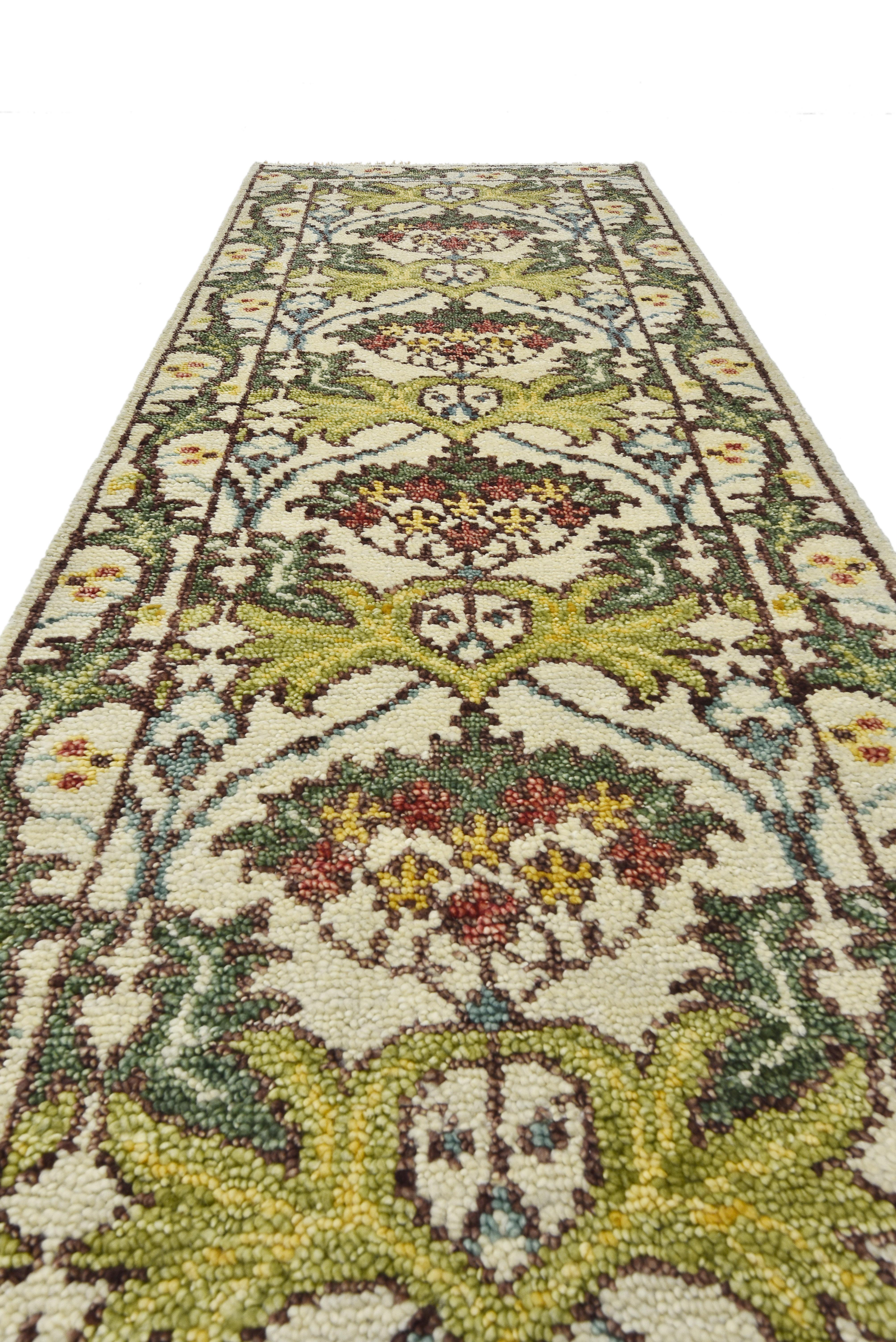 Arts and Crafts Ivory William Morris Inspired Runner For Sale