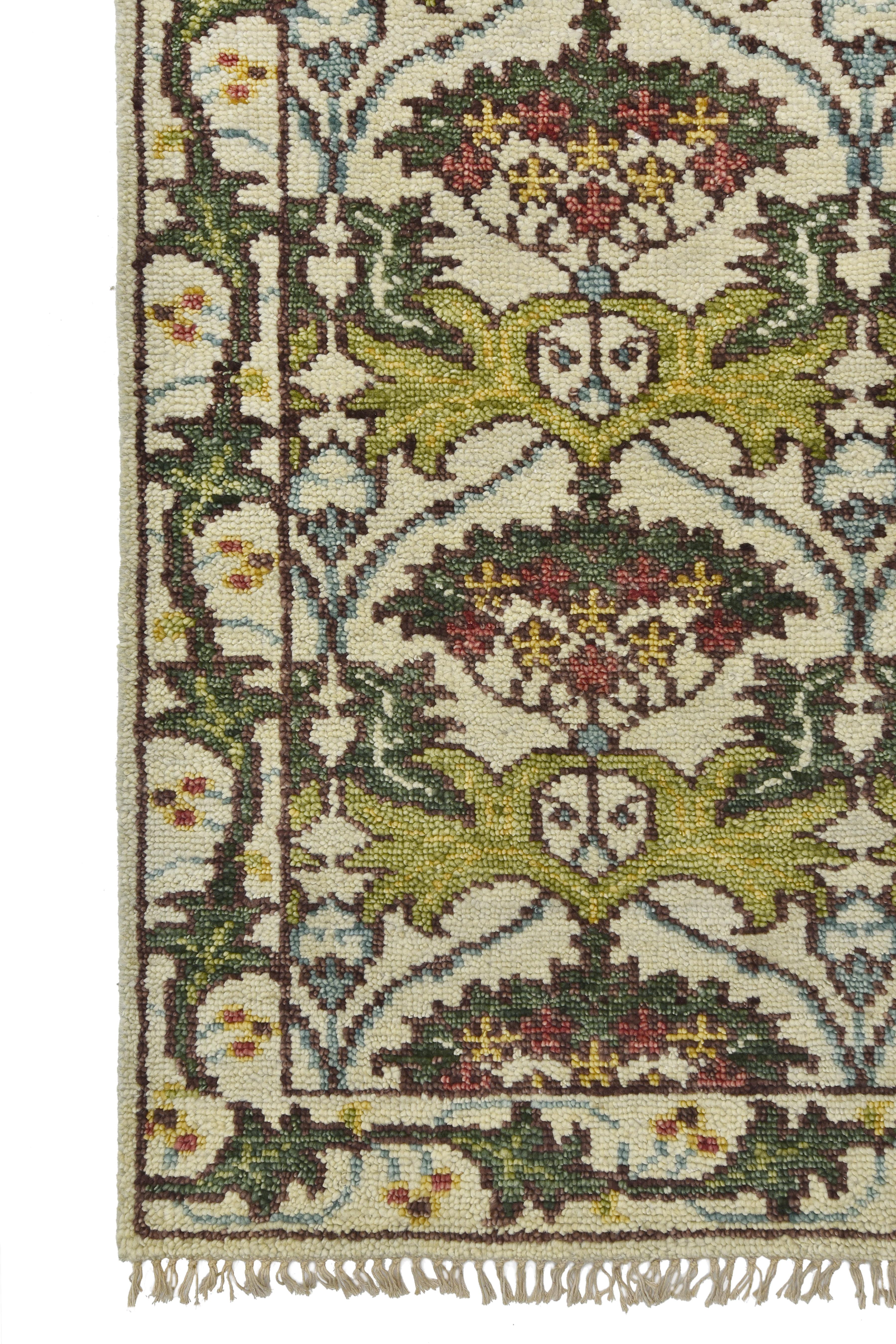 Annodato a mano Runner in avorio ispirato a William Morris in vendita