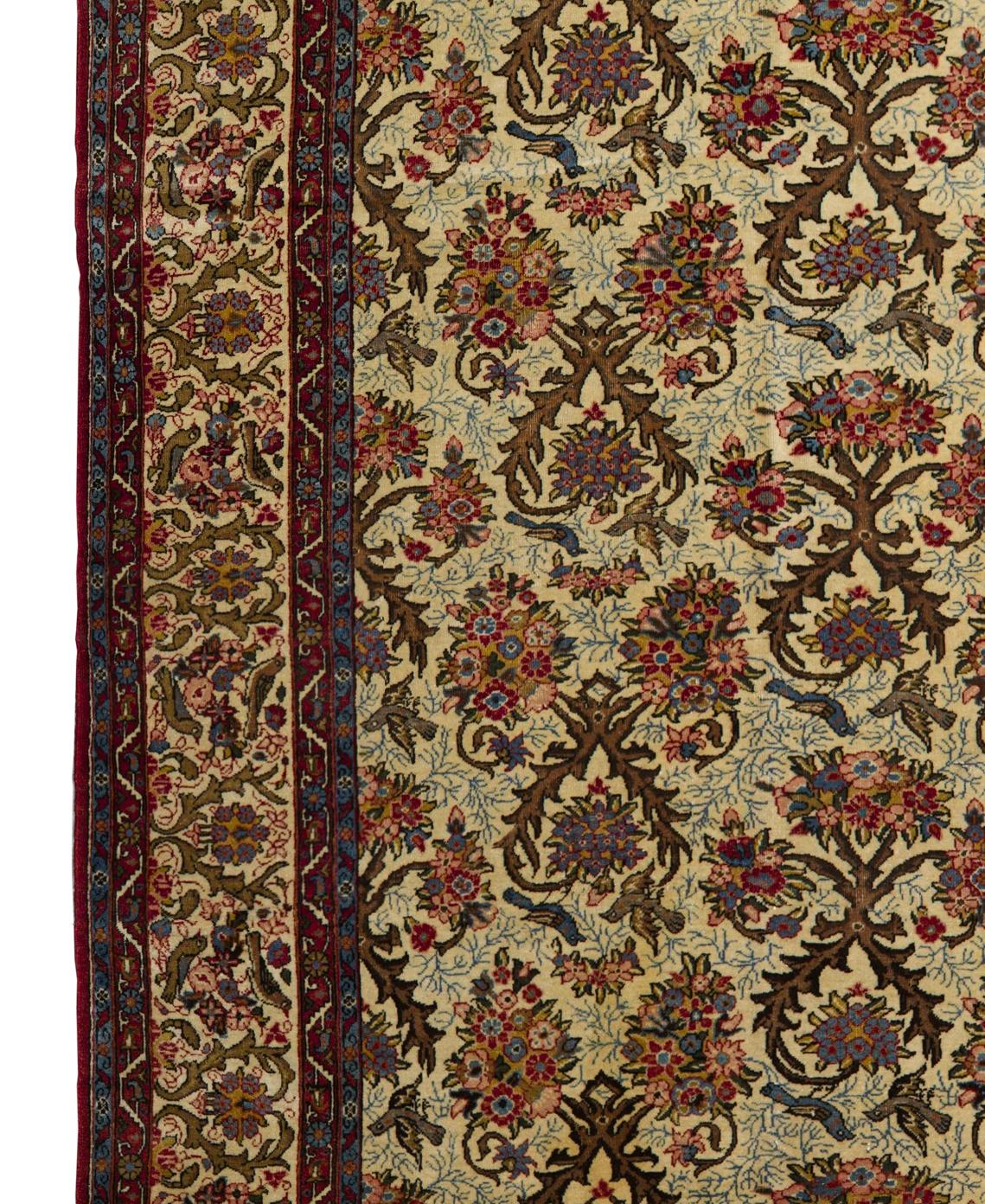 Elfenbeinfarbener handgeknüpfter Wollteppich 7 Fuß x 10 Fuß, Raumgröße für formales Wohnzimmer im Zustand „Hervorragend“ im Angebot in Dallas, TX