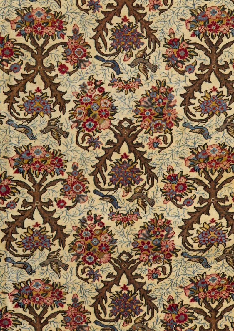 Elfenbeinfarbener handgeknüpfter Wollteppich 7 Fuß x 10 Fuß, Raumgröße für formales Wohnzimmer (Wolle) im Angebot