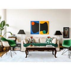 Ivory Wool Hand Knotted Vintage Persian Kerman Washed Out Even Wear Cleaned Rug