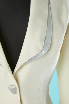 Ivory wool skirt-suit with silver lurex details Thierry Mugler