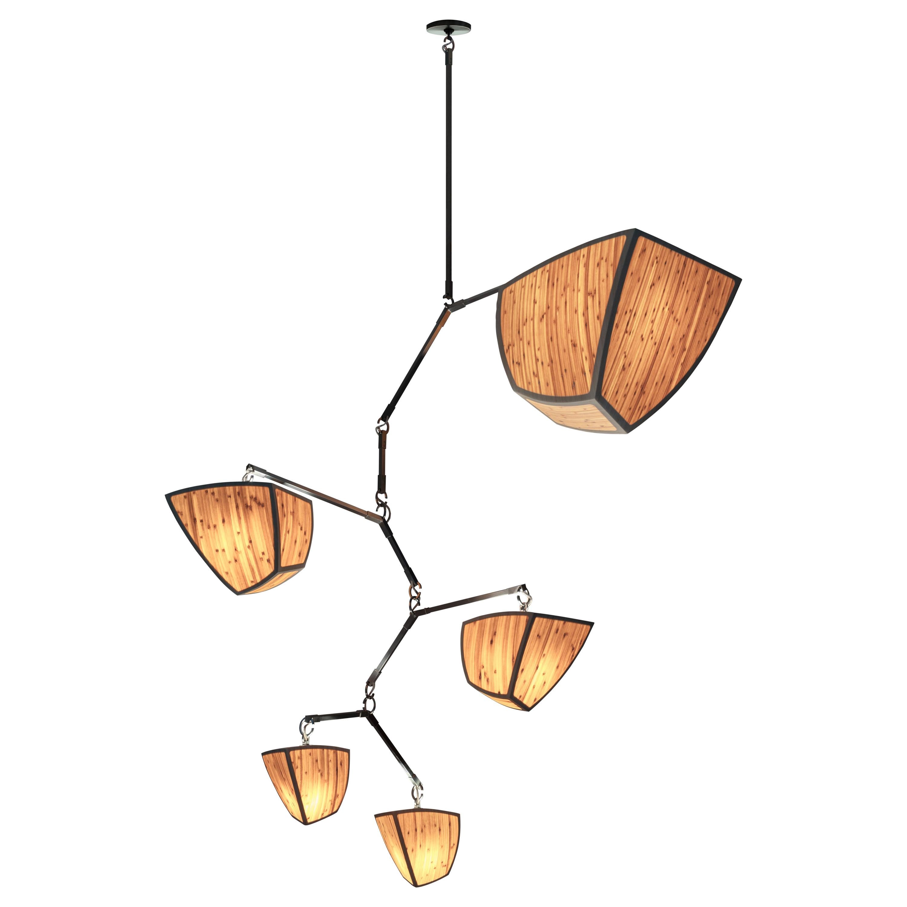 Bamboo Ivy 5 V1: ABCDF Mobile Chandelier, handmade by Andrea Claire Studio
