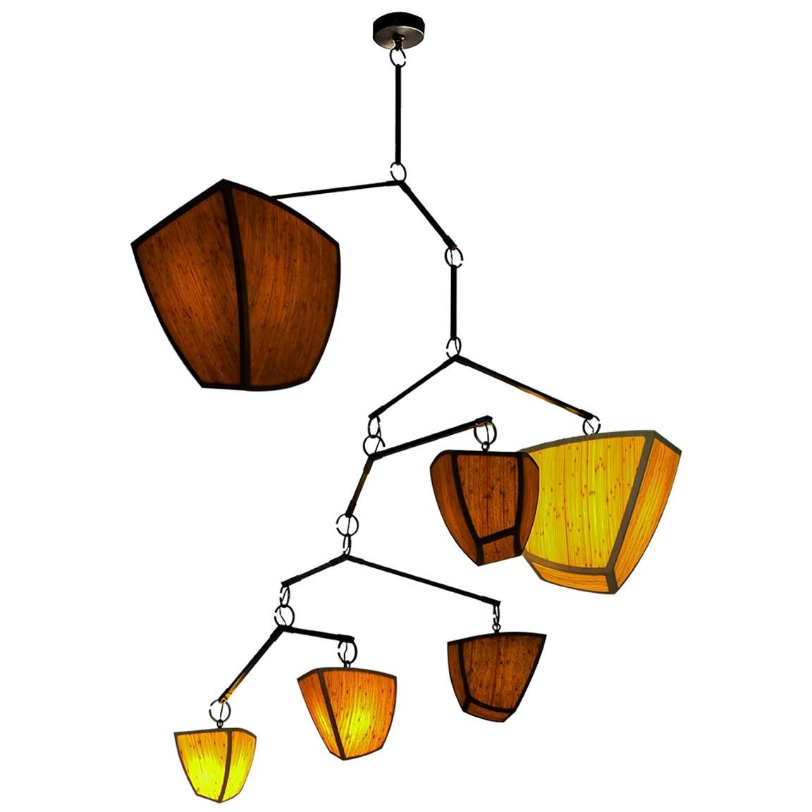 Bamboo Ivy 6: ABCDFG Mobile Chandelier, handmade by Andrea Claire Studio For Sale