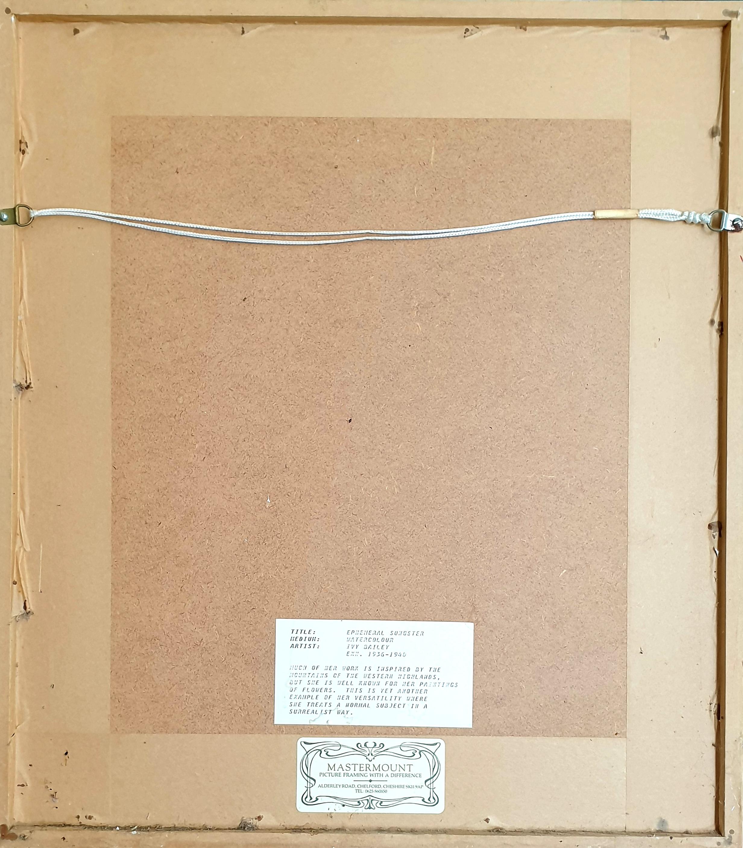 Acquerello su carta di metà secolo raffigurante un uccello canoro. 'Canzoniere effimero' in vendita 7