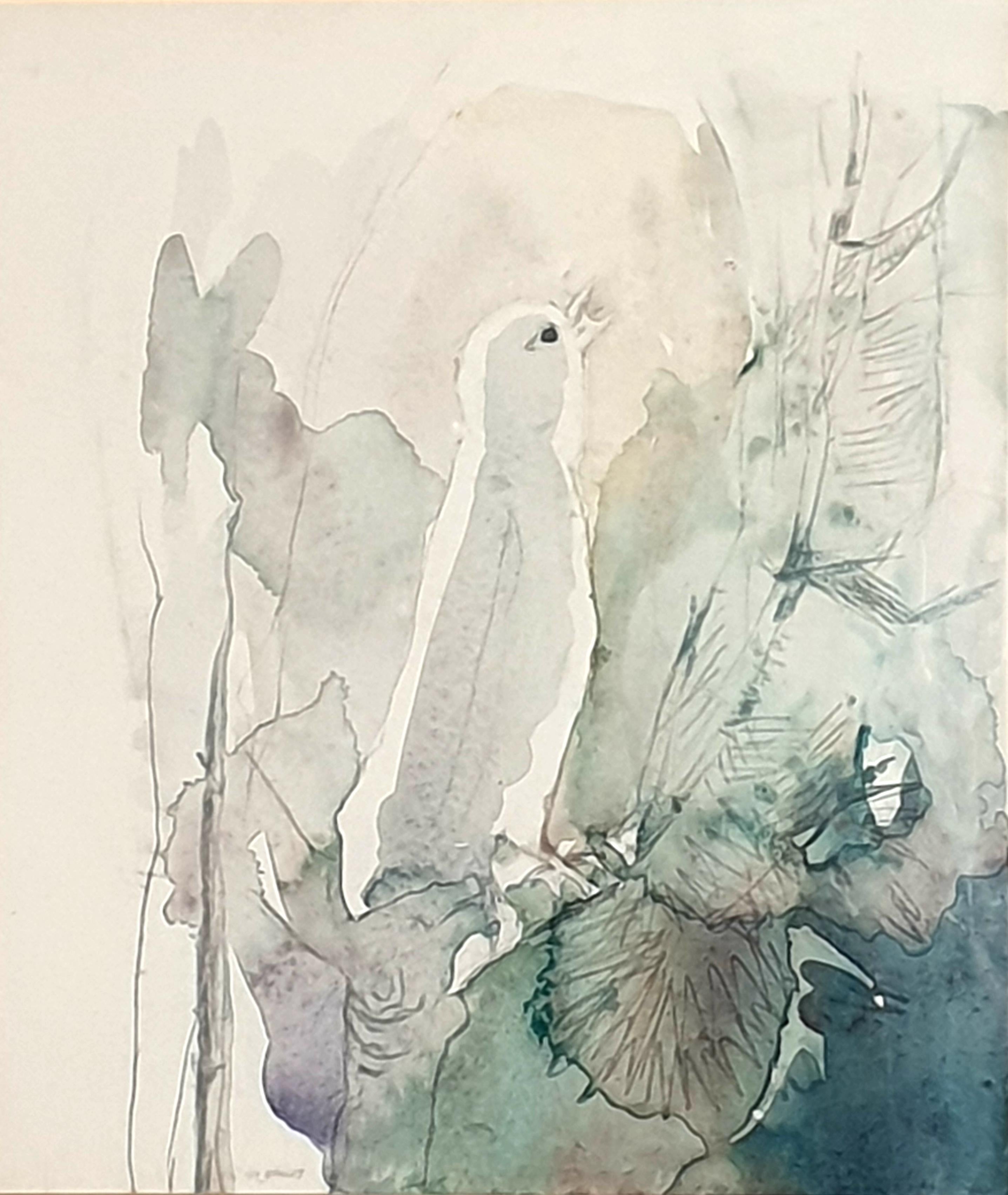 Mid-Century Watercolour on Paper of a Songbird. 'Ephemeral Songster'
