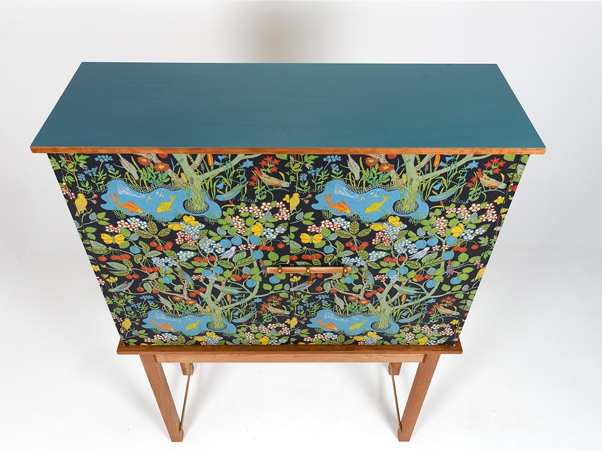 Contemporary IVY Cabinet, Cherry, Brass, Josef Frank For Sale