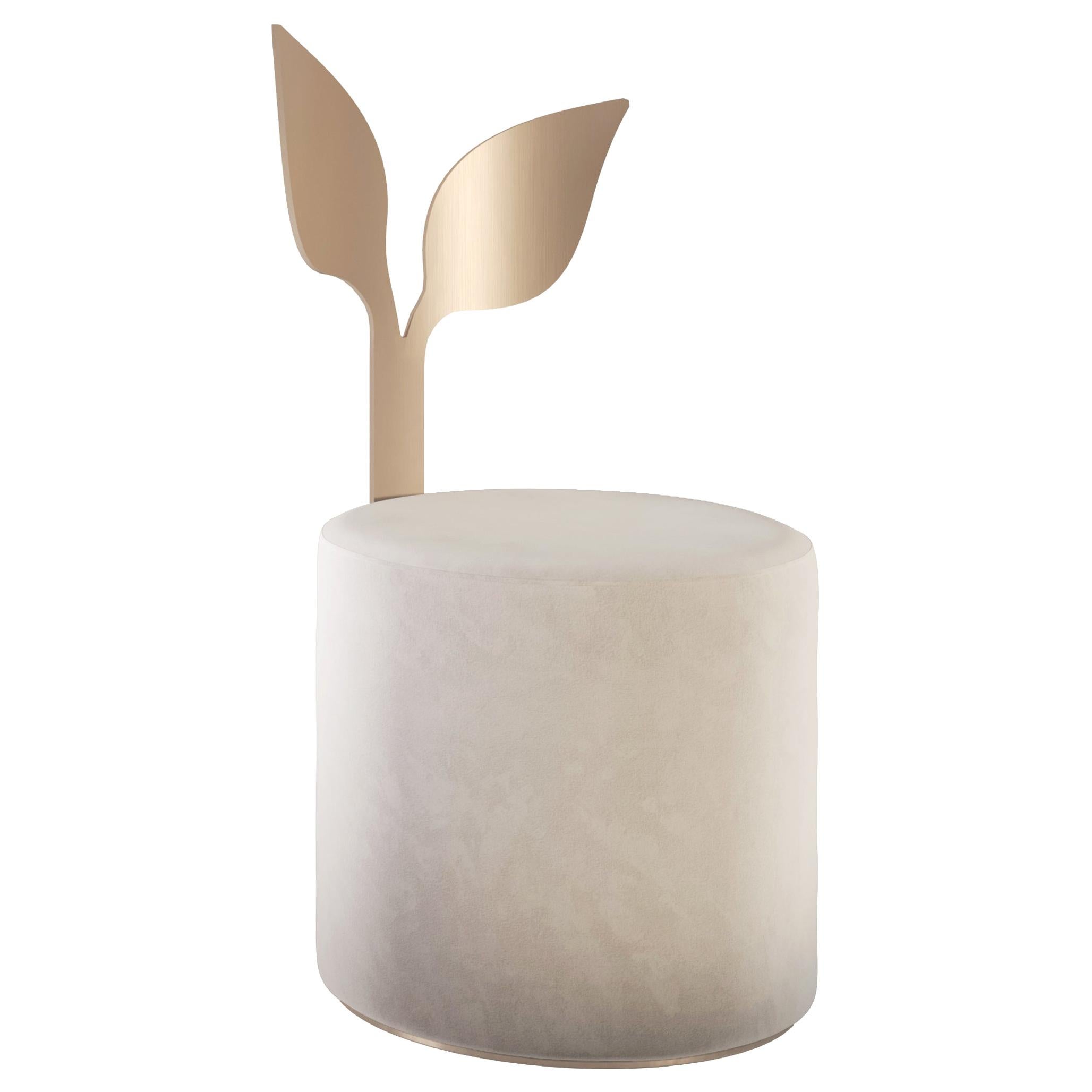 IVY Contemporary Pouf in Metal and fabric
