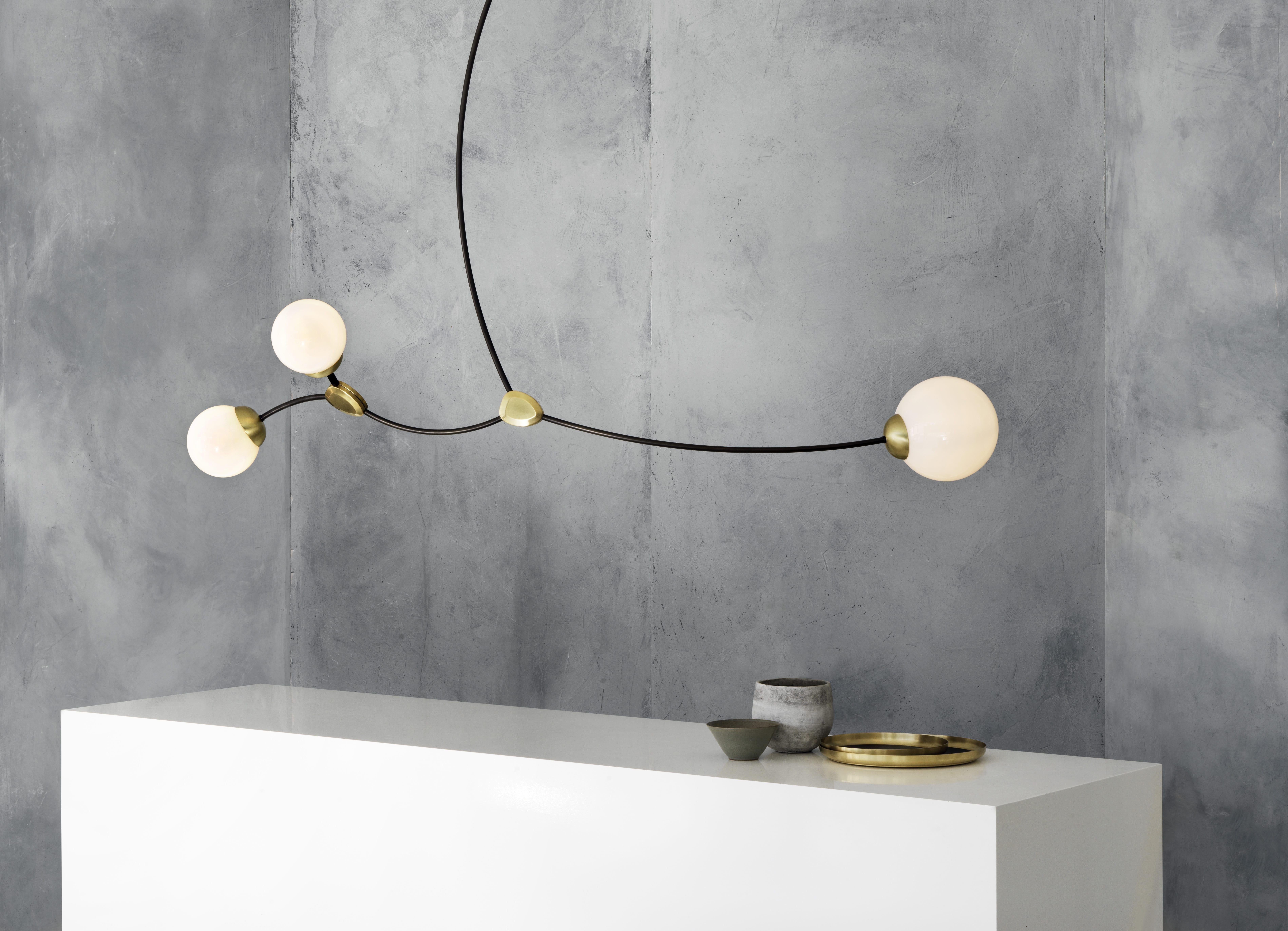Modern Ivy Horizontal 3 Lamp by CTO Lighting For Sale