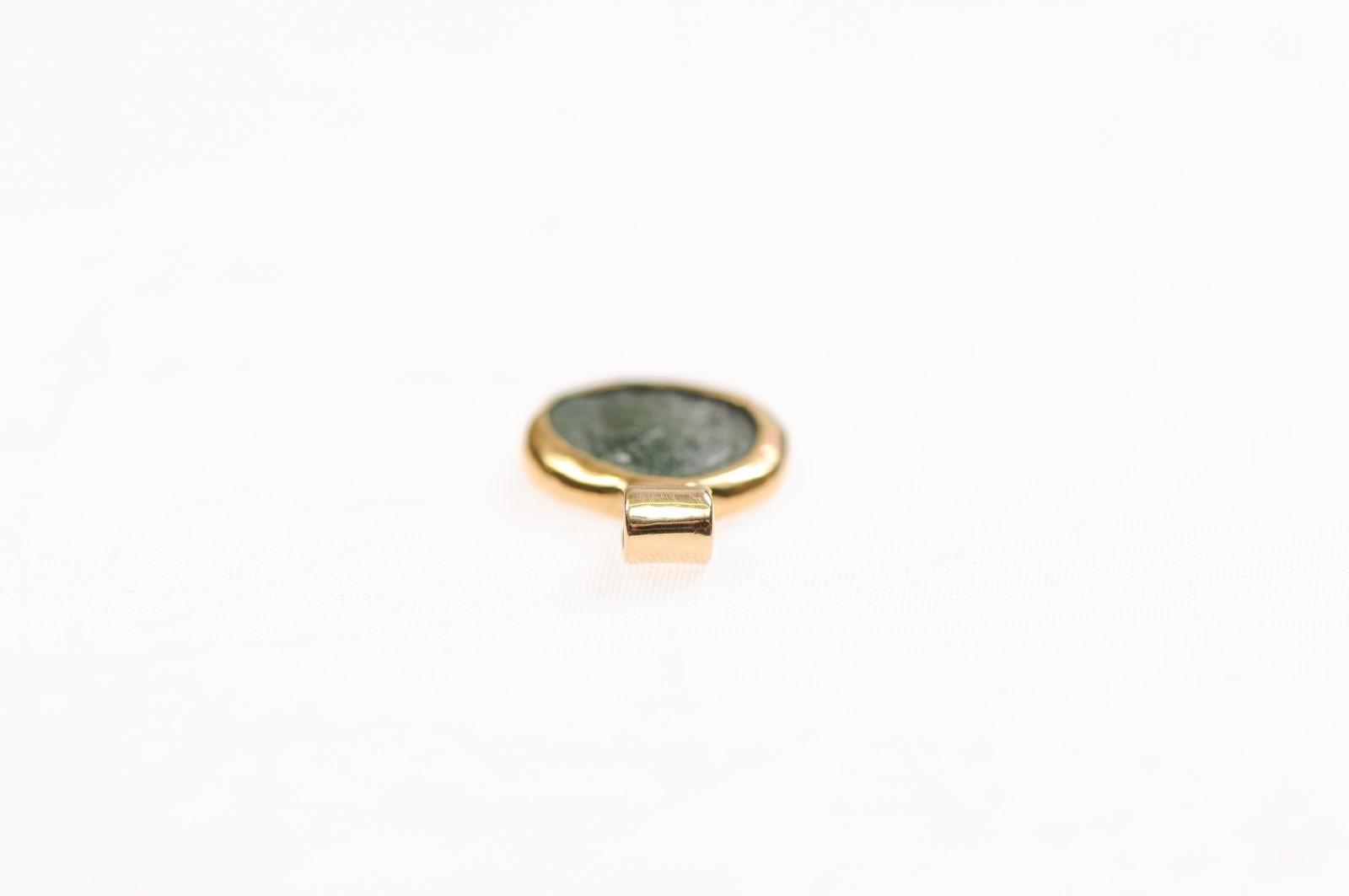 Ivy Leaf Bronze Pendant w 22k gold 10