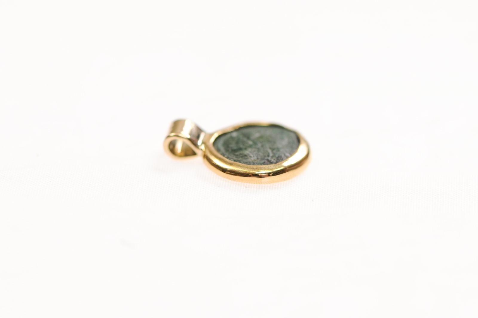 Ivy Leaf Bronze Pendant w 22k gold 11
