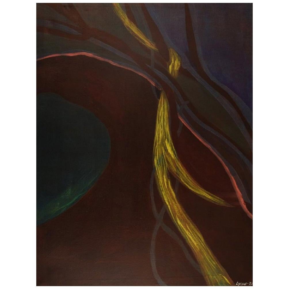 Peinture moderniste abstraite à l'acrylique sur toile, d'Ivy Lysdal, 1997