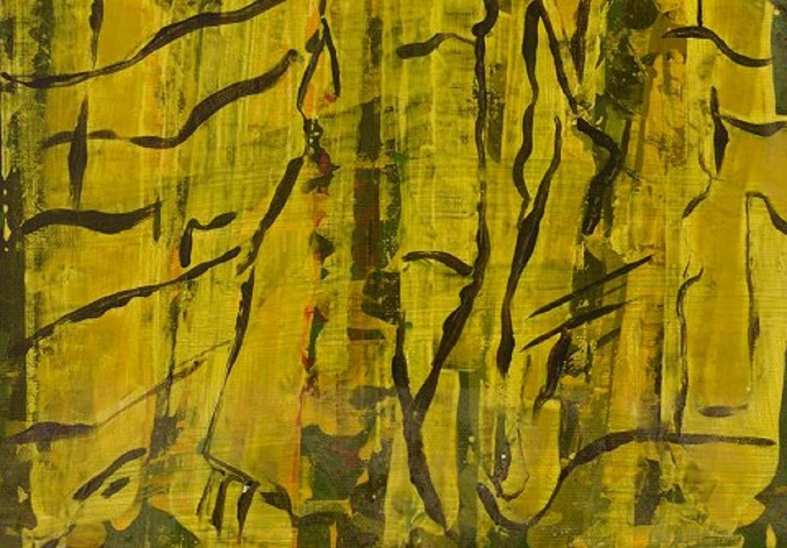 Danish Ivy Lysdal, Acrylic on Canvas, Abstract Modernist Painting, Dated 2005 For Sale