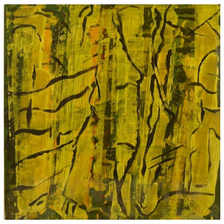 Ivy Lysdal, acrílico sobre lienzo, pintura modernista abstracta, fechada en 2005