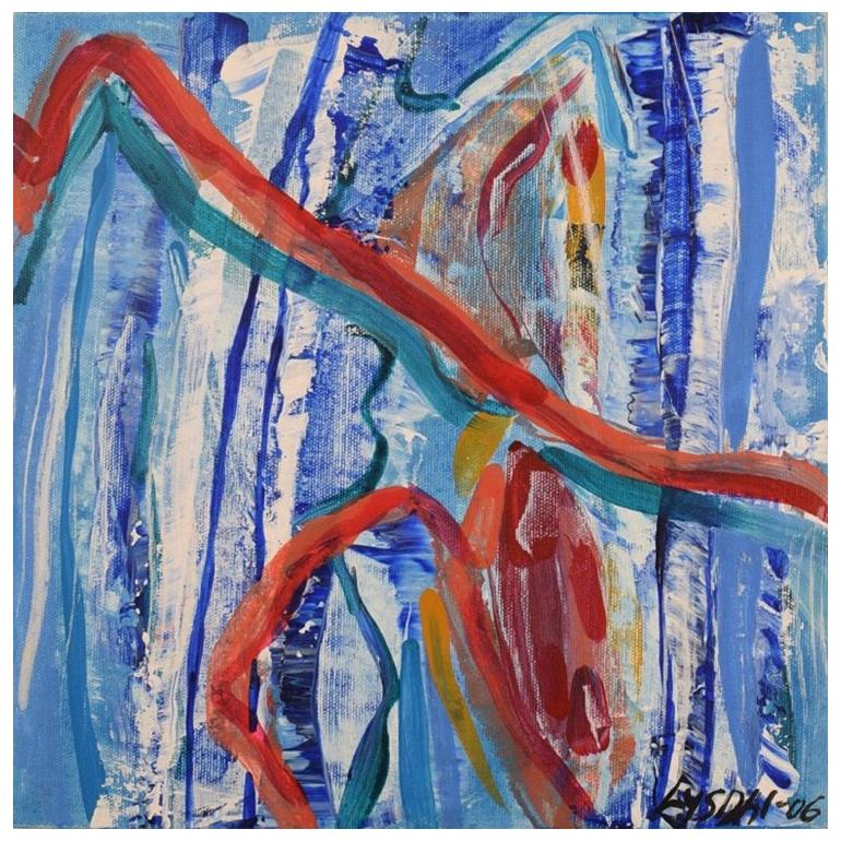 Ivy Lysdal, Acrilico su tela, Quadro astratto modernista, datato 2006