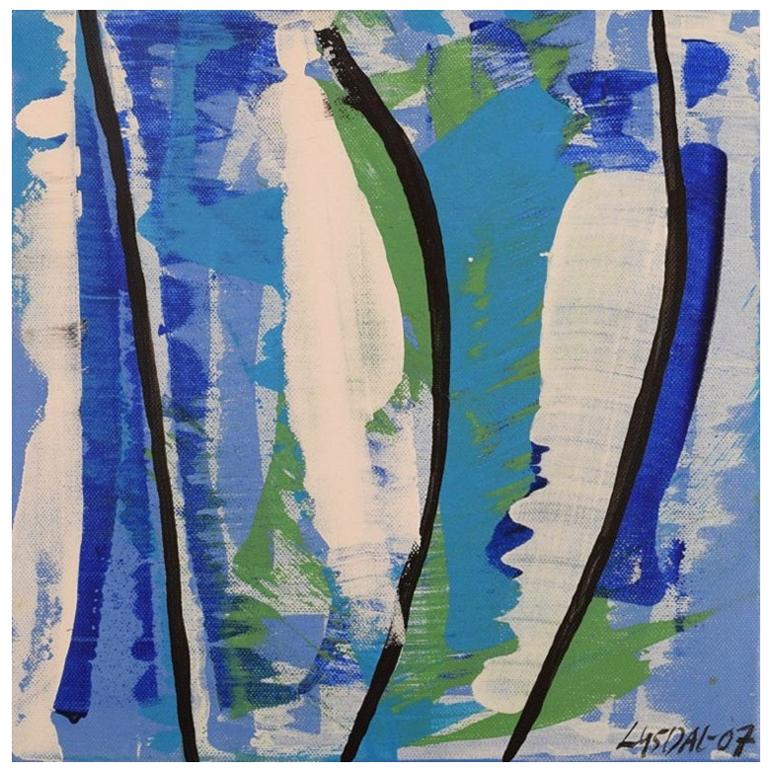 Ivy Lysdal, Acrylic on Canvas, Abstract Modernist Painting, Dated 2007 For Sale