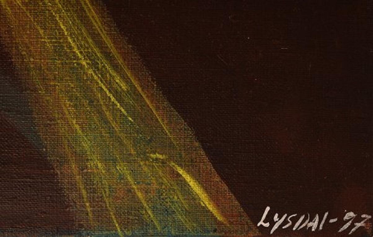 Ivy Lysdal, Acryl auf Leinwand, abstraktes, modernistisches Gemälde, 1997 (Dänisch) im Angebot