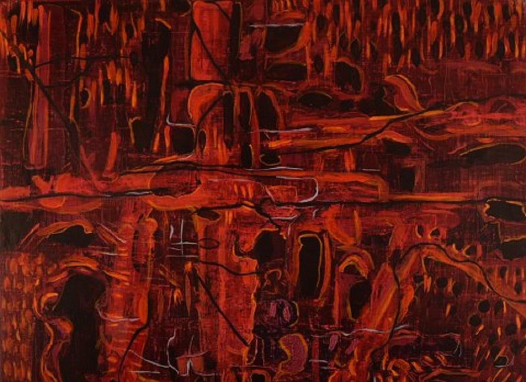 Ivy Lysdal, nata nel 1937. Ceramista e pittore danese. 
Acrilico su tela. 
Pittura astratta modernista.
Datato 1997.
Firmato.
Misure della tela: 61 x 55 cm.
Provenienza: Studio dell'artista.

Ha studiato alla Arts & Craft School di