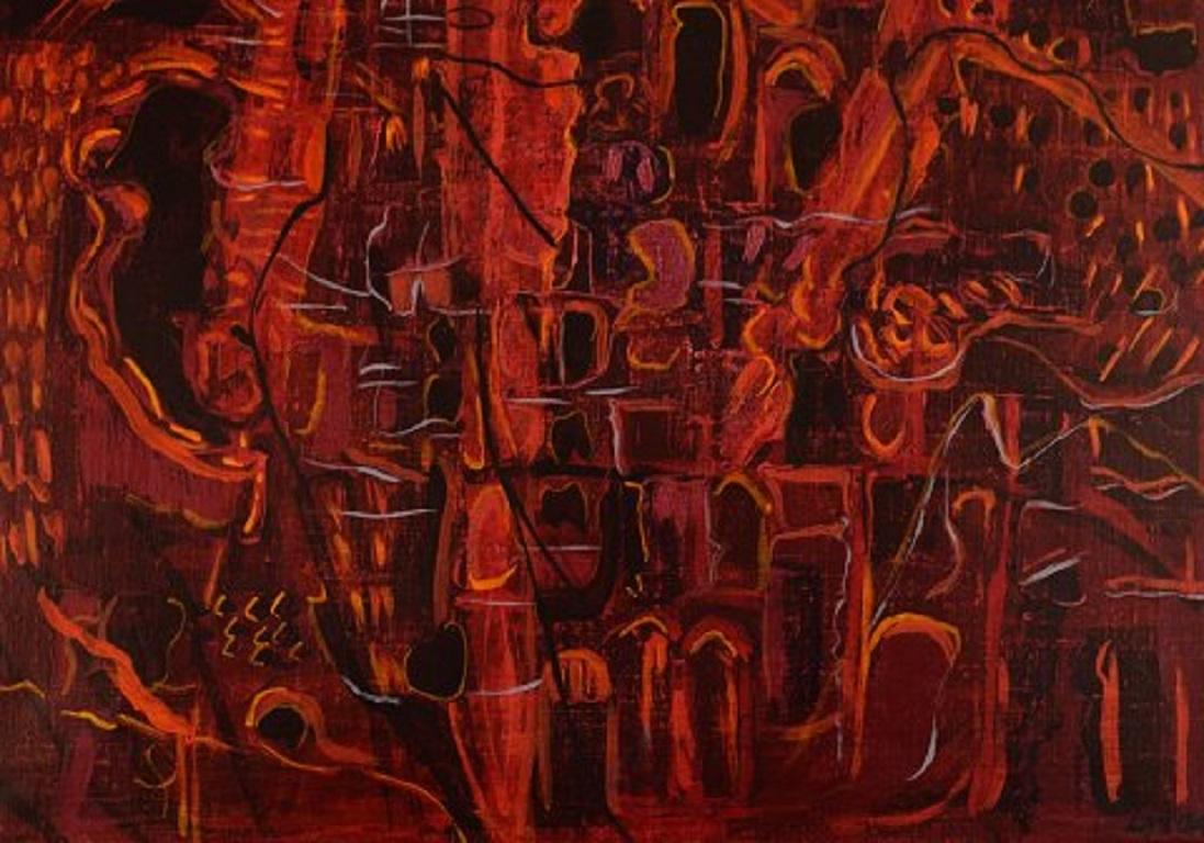 Moderno Ivy Lysdal, Acrilico su tela, Quadro astratto modernista, datato 1997 in vendita