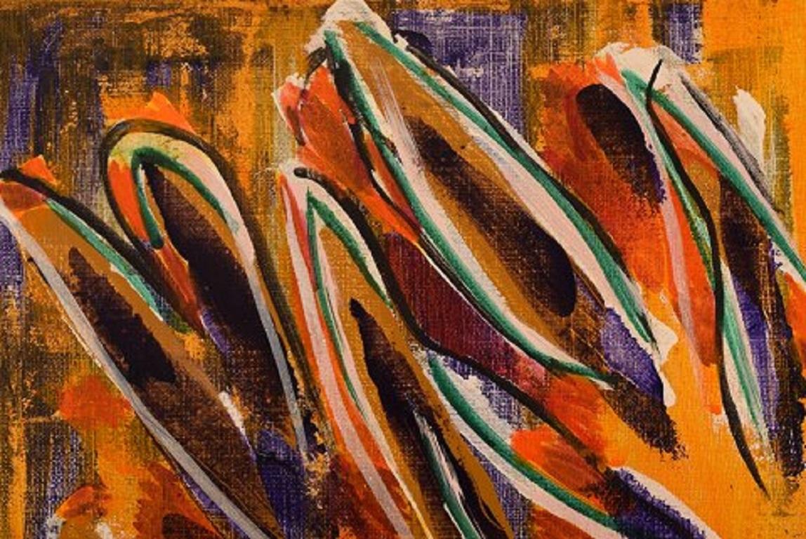 Ivy Lysdal, Acryl auf Leinwand, abstraktes, modernistisches Gemälde, datiert 1997 (Moderne) im Angebot