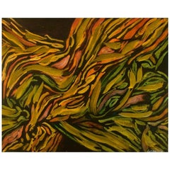 Ivy Lysdal, né en 1937. Acrylique sur toile. Peinture moderniste abstraite. Daté de 2003