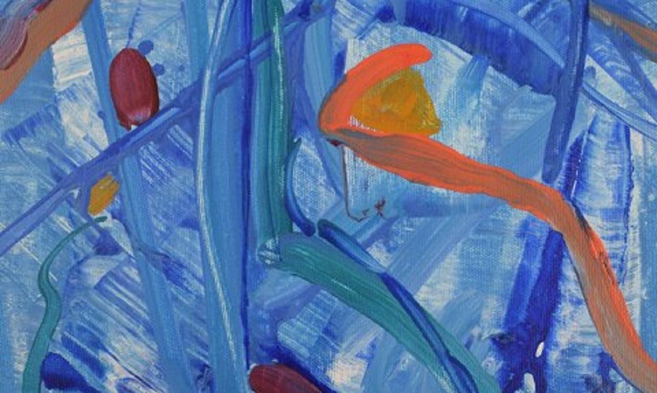 Danish Ivy Lysdal, b 1937, Acrylic on Canvas, Abstract Modernist Painting, Dated 2005 For Sale