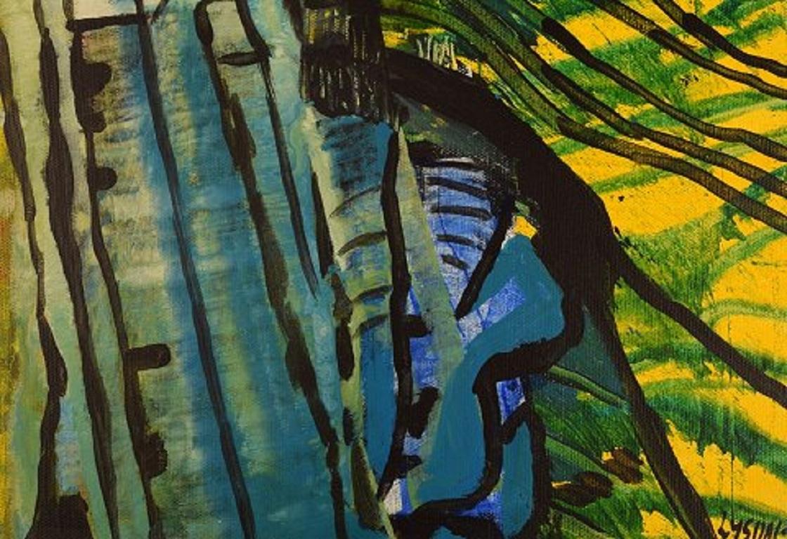 Danish Ivy Lysdal, Acrylic on Canvas, Abstract Modernist Painting, Dated 2005 For Sale