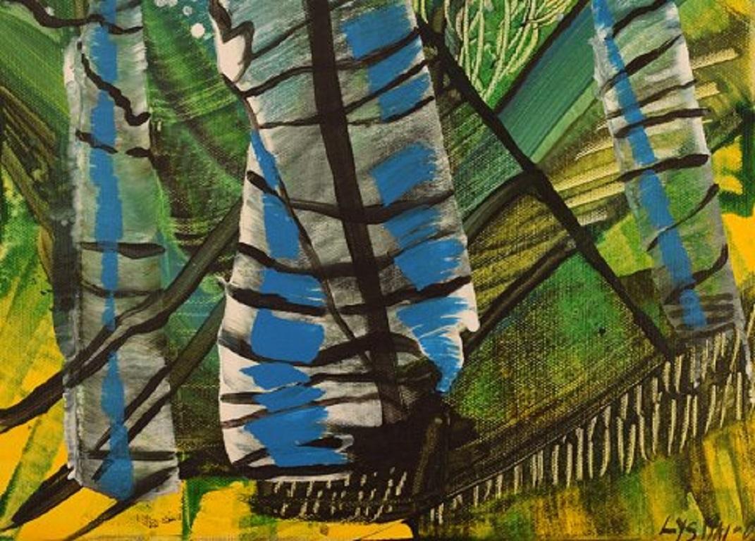 Ivy Lysdal, Acryl auf Leinwand, abstraktes, modernistisches Gemälde, datiert 2005 (Moderne) im Angebot