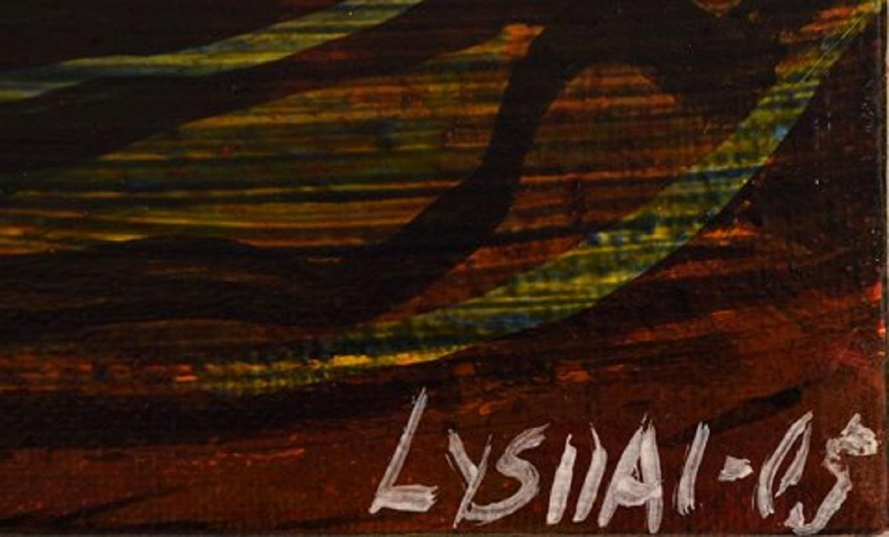 Danish Ivy Lysdal, Acrylic on Canvas, Abstract Modernist Painting, Dated 2005 For Sale