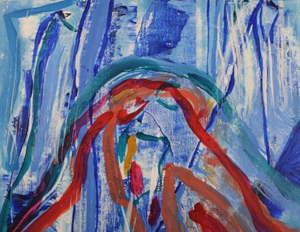 Ivy Lysdal, geboren 1937. Dänischer Keramiker und Maler.
Acryl auf Leinwand.
Abstrakte modernistische Malerei. Bunte Palette.
Datiert 2006
Unterschrieben.
Maße der Leinwand: 30 x 30 cm.
Provenienz: Eigenes Atelier des Künstlers.

Ausbildung