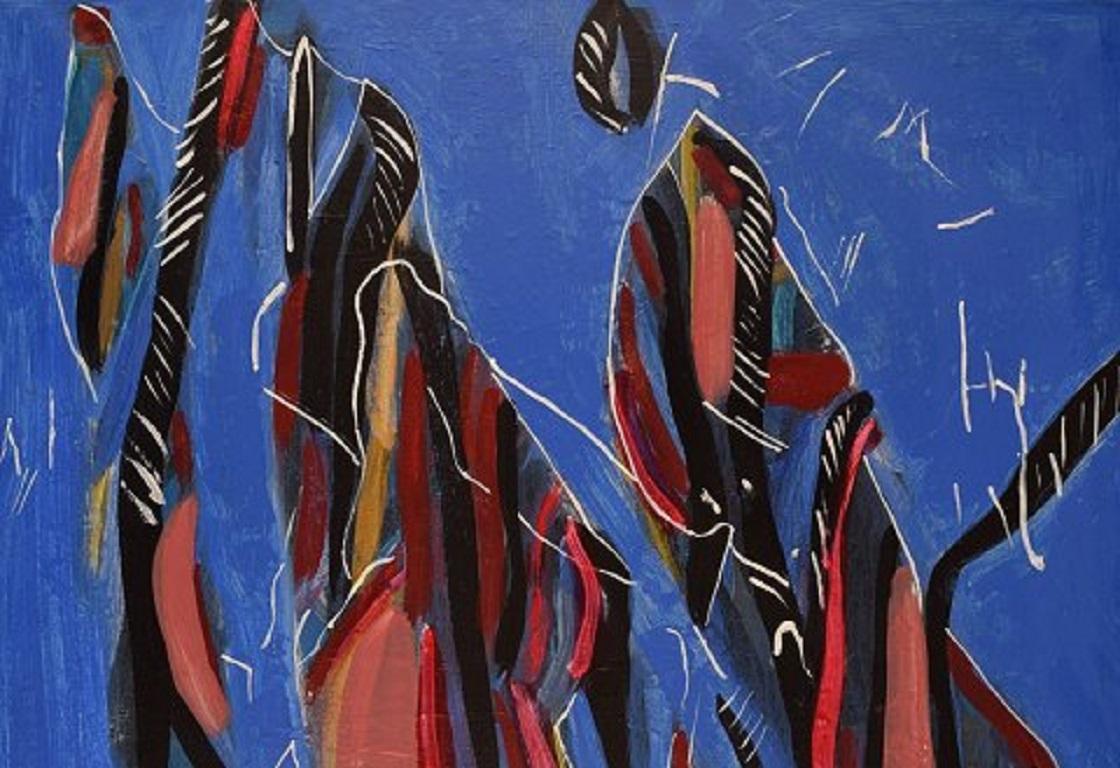 Ivy Lysdal, geboren 1937. Dänischer Keramiker und Maler. 
Acryl auf Leinwand. 
Abstrakte modernistische Malerei. Bunte Palette.
Datiert 2007
Unterschrieben.
Maße der Leinwand: 85 x 65 cm.
Provenienz: Aus dem Atelier des