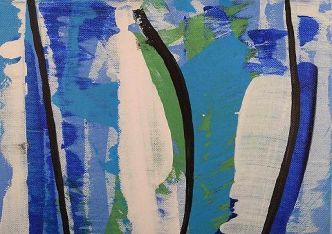 Ivy Lysdal, b 1937. Danish ceramist and painter. 
Acrylic on canvas. 
Abstract modernist painting. Colorful palette.
Dated 2007
Signed.
Canvas measures: 30 x 30 cm.
Provenance: The artist's own studio.

Educated at the Arts & Craft School in