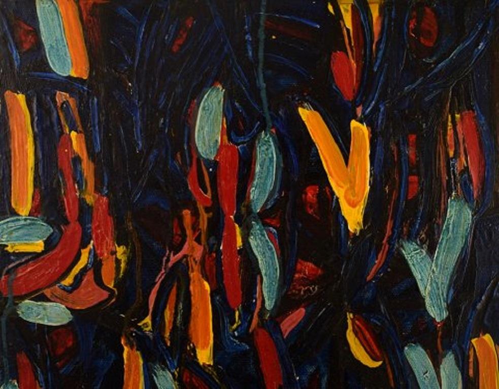 Ivy Lysdal, geboren 1937. Dänischer Keramiker und Maler.
Acryl auf Leinwand.
Abstrakte modernistische Malerei. Bunte Palette.
Datiert 2007.
Unterschrieben.
Maße der Leinwand: 30 x 30 cm.
Provenienz: Aus dem Atelier des Künstlers.

Ausbildung