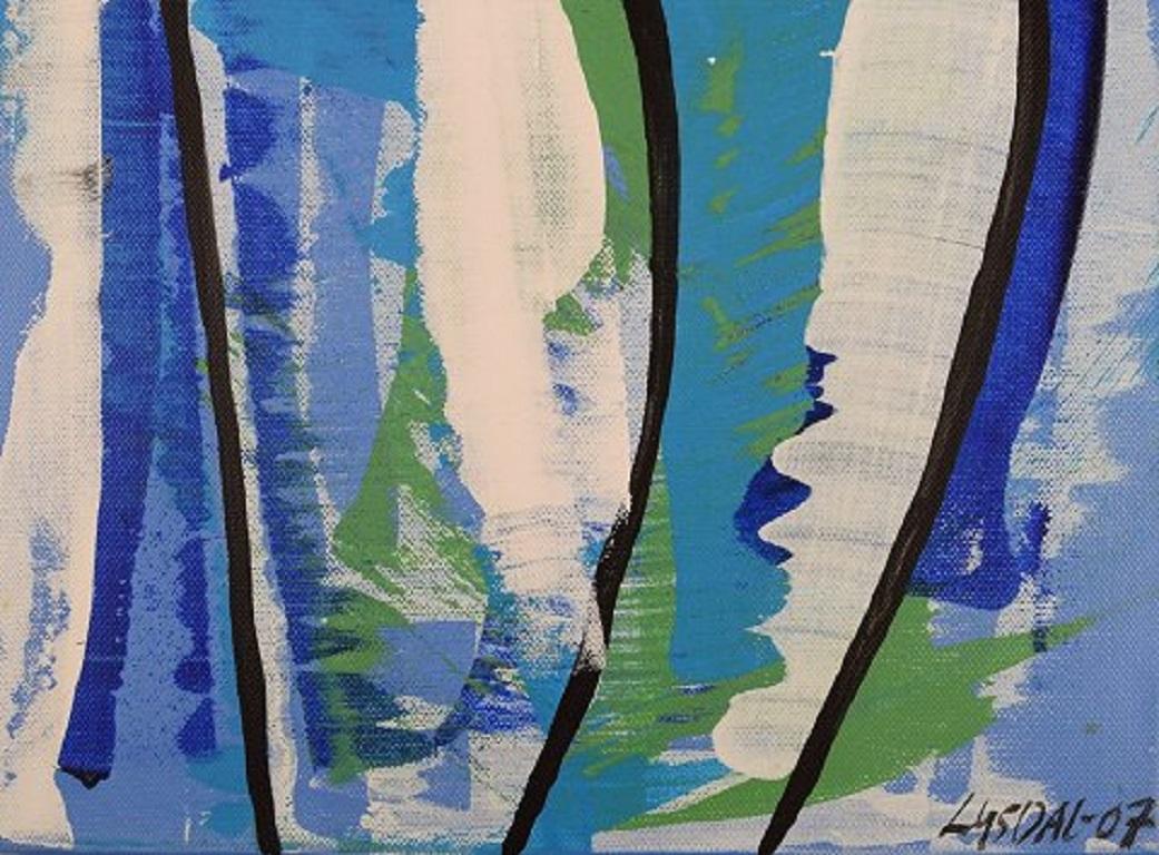 Danish Ivy Lysdal, Acrylic on Canvas, Abstract Modernist Painting, Dated 2007 For Sale