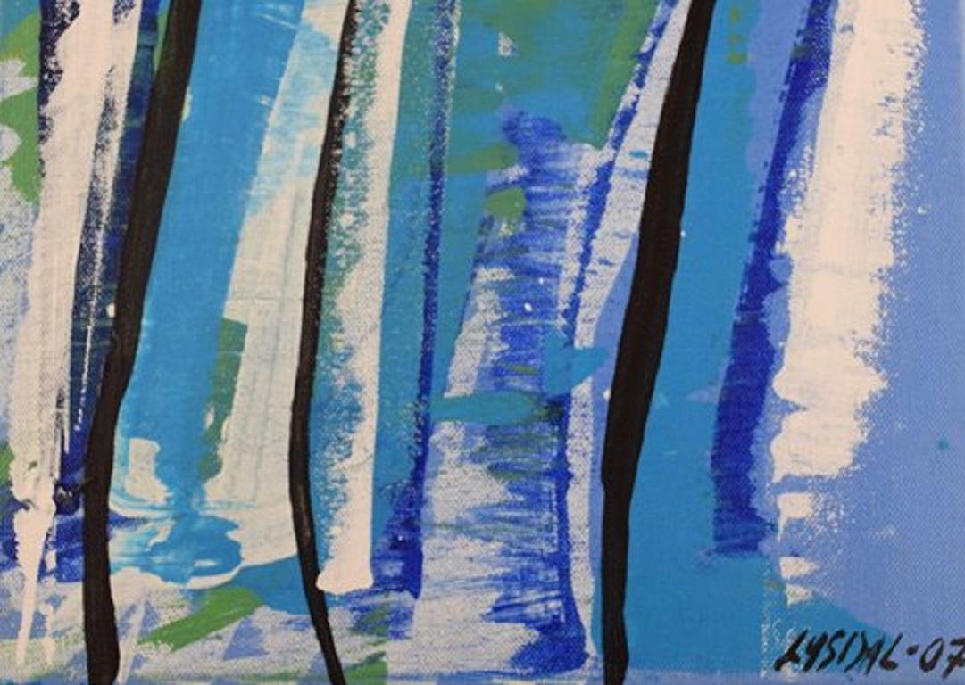 Danish Ivy Lysdal, Acrylic on Canvas, Abstract Modernist Painting, Dated 2007 For Sale