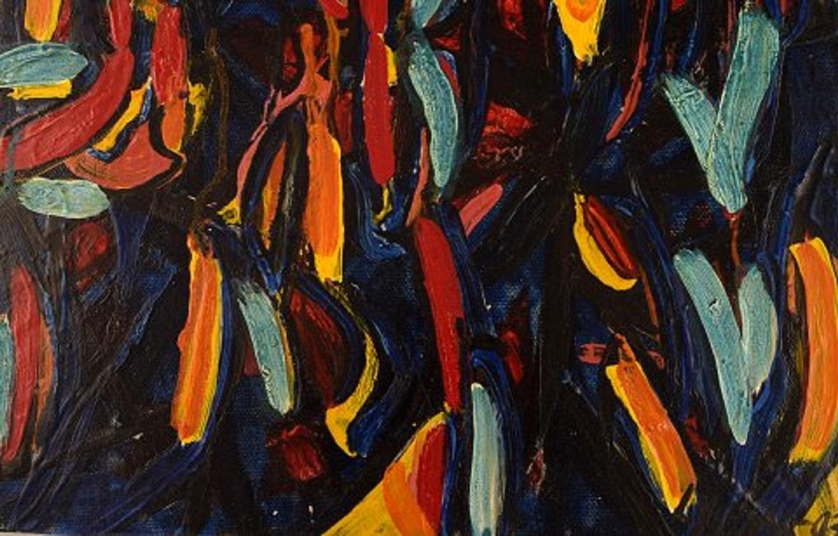 Ivy Lysdal, Acryl auf Leinwand, abstraktes, modernistisches Gemälde, datiert 2007 (Moderne) im Angebot
