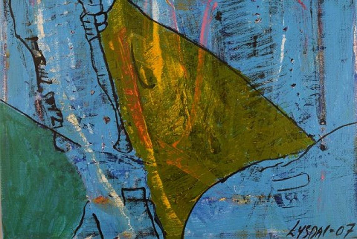 Danish Ivy Lysdal, Acrylic on Canvas, Abstract Modernist Painting, Dated 2007 For Sale