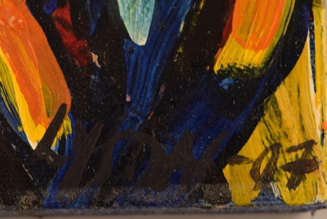 Ivy Lysdal, Acryl auf Leinwand, abstraktes, modernistisches Gemälde, datiert 2007 (Dänisch) im Angebot