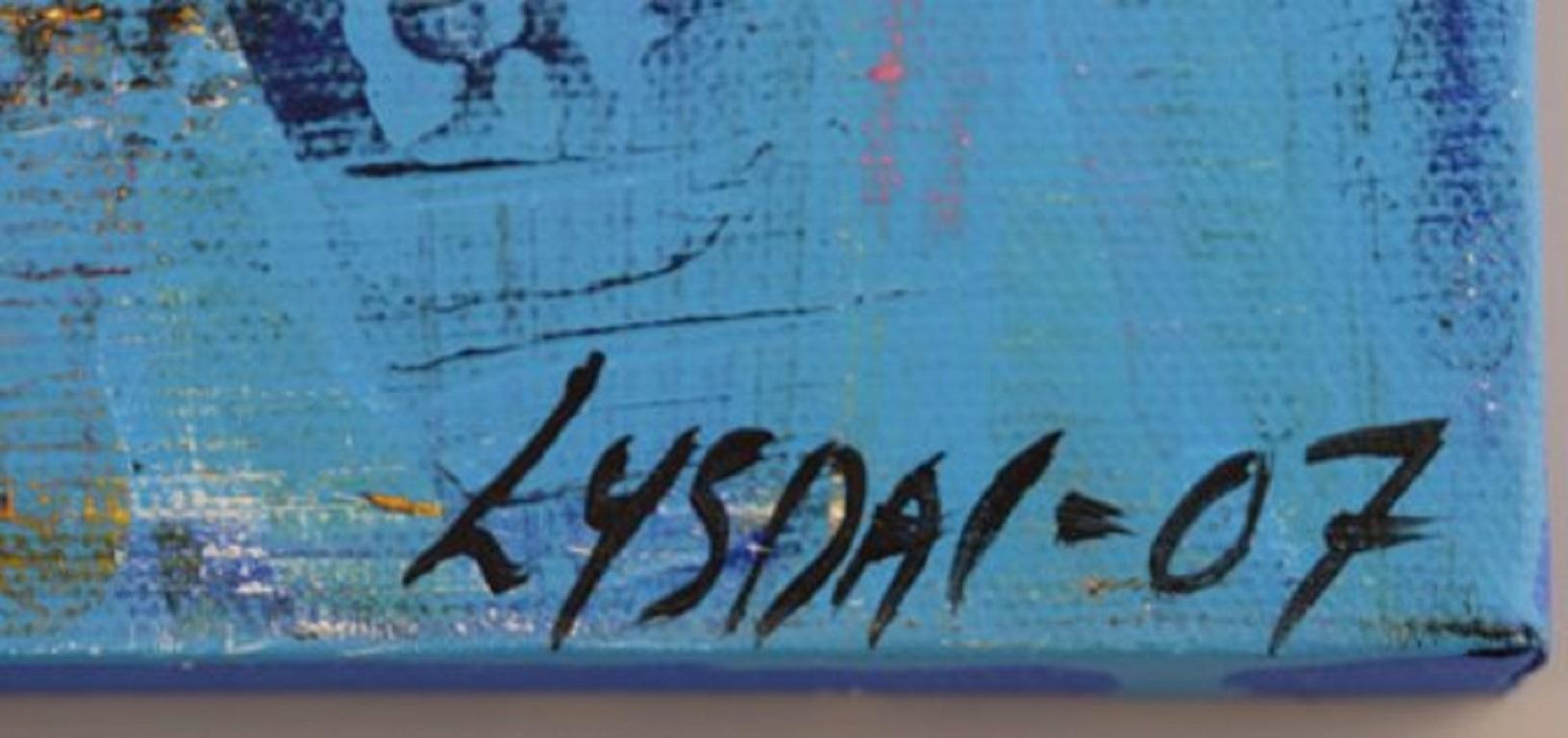 Ivy Lysdal, Acrylic on Canvas, Abstract Modernist Painting, Dated 2007 In Good Condition For Sale In København, Copenhagen