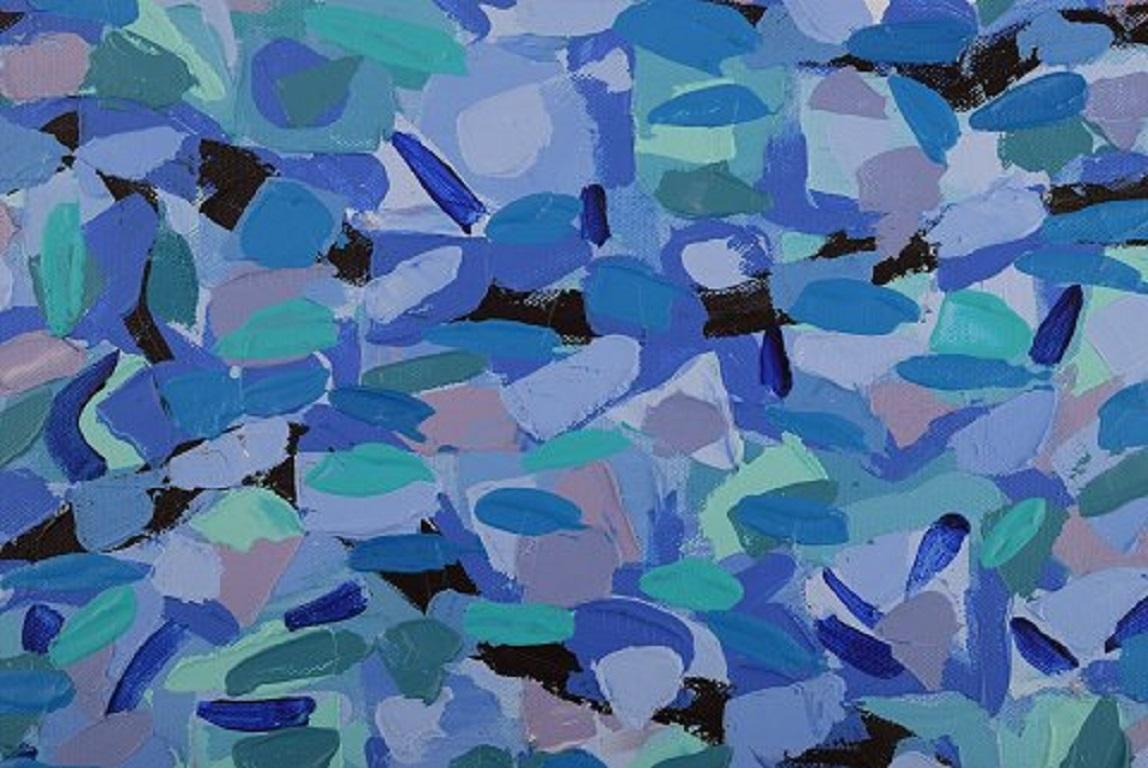Ivy Lysdal, geboren 1937. Dänischer Keramiker und Maler.
Acryl auf Leinwand.
Abstrakte modernistische Malerei. Bunte Palette.
Datiert 2013.
Unterschrieben.
Maße der Leinwand: 50 x 40 cm.
Provenienz: Aus dem Atelier des Künstlers.

Ausbildung