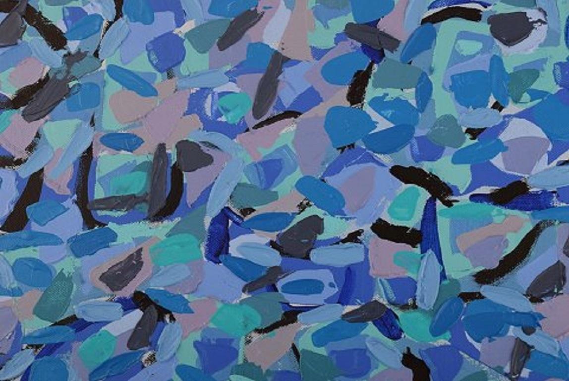 Ivy Lysdal, geboren 1937. Dänischer Keramiker und Maler.
Acryl auf Leinwand.
Abstrakte modernistische Malerei. Bunte Palette.
Datiert 2013.
Unterschrieben.
Maße der Leinwand: 50 x 40 cm.
Provenienz: Aus dem Atelier des Künstlers.

Ausbildung