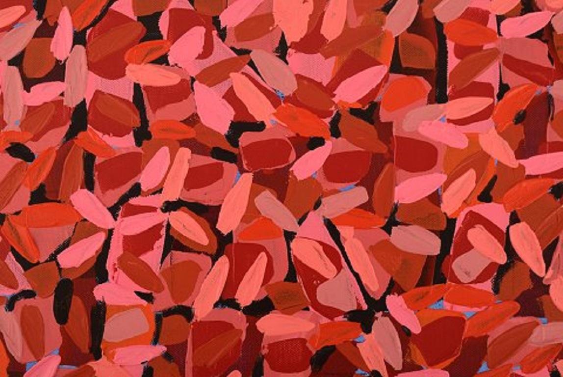 Ivy Lysdal, geboren 1937. Dänischer Keramiker und Maler.
Acryl auf Leinwand.
Abstrakte modernistische Malerei. Bunte Palette.
Datiert 2013
Unterschrieben.
Maße der Leinwand: 50 x 40 cm.
Provenienz: Aus dem Atelier des Künstlers.

Ausbildung