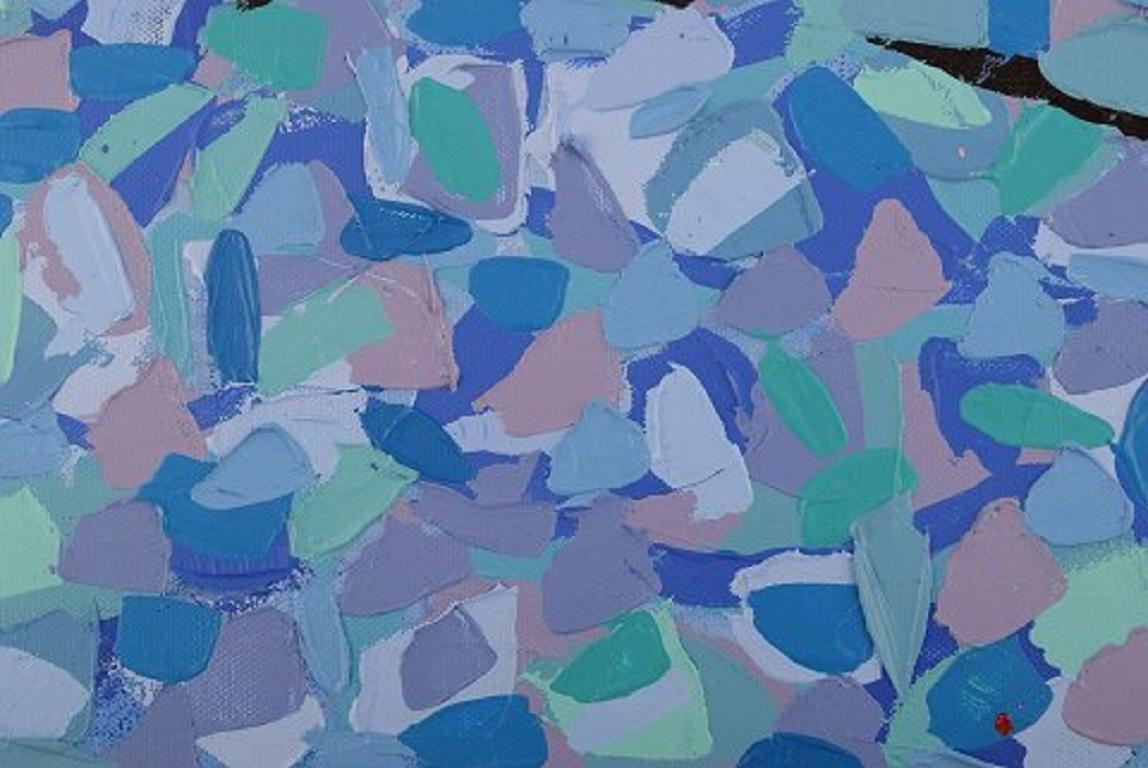 Ivy Lysdal, Acryl auf Leinwand, abstraktes, modernistisches Gemälde, datiert 2013 (Moderne) im Angebot
