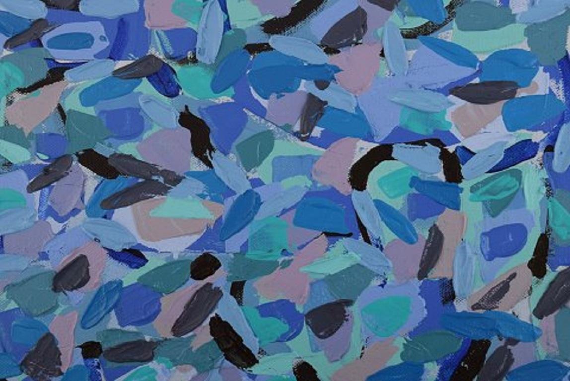 Ivy Lysdal, Acryl auf Leinwand, abstraktes, modernistisches Gemälde, datiert 2013 (Moderne) im Angebot
