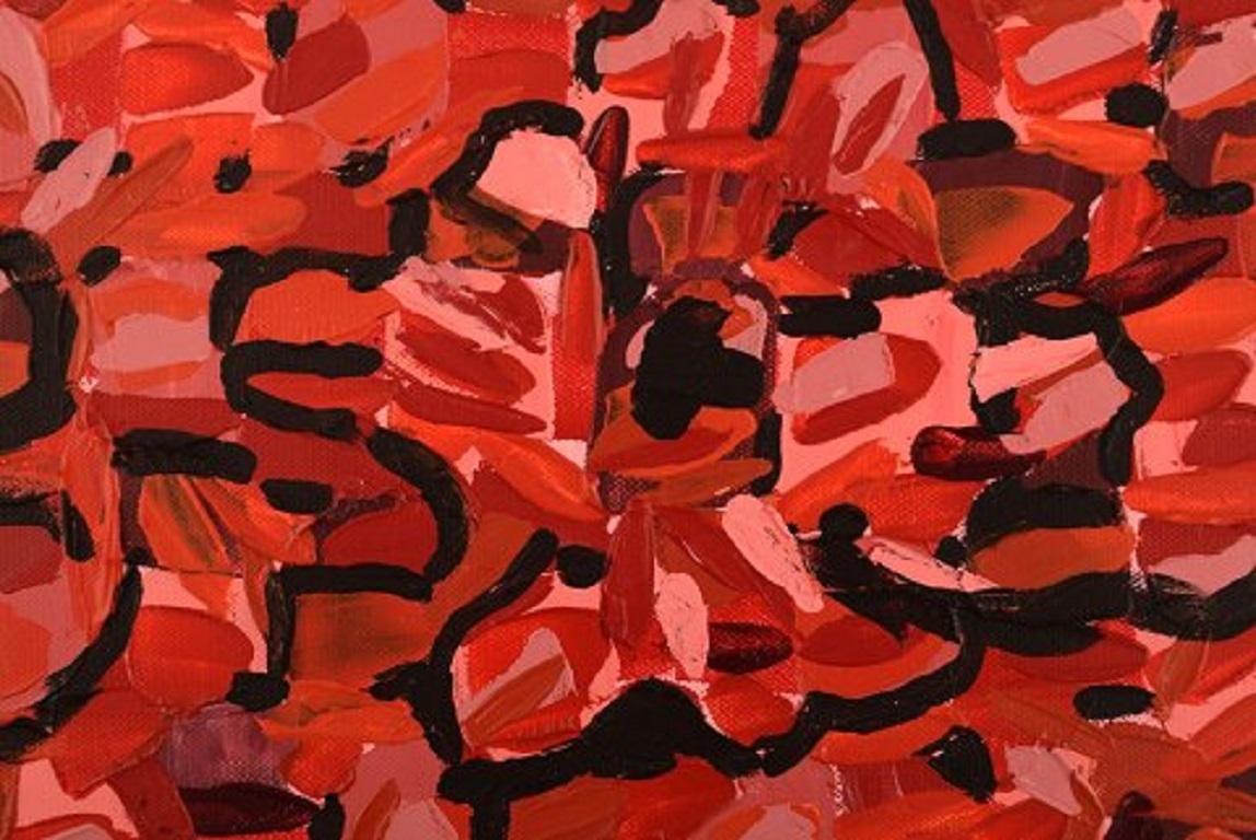 Danish Ivy Lysdal, b. 1937. Acrylic on Canvas. Abstract Modernist Painting. Dated 2013 For Sale