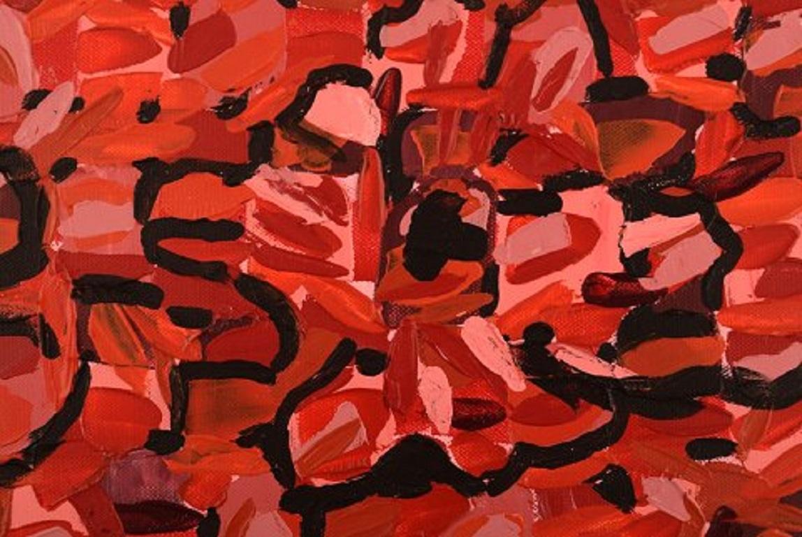 Efeu Lysdal, geb. 1937. Acryl auf Leinwand. Abstraktes modernistisches Gemälde. Datiert 2013 (Moderne) im Angebot