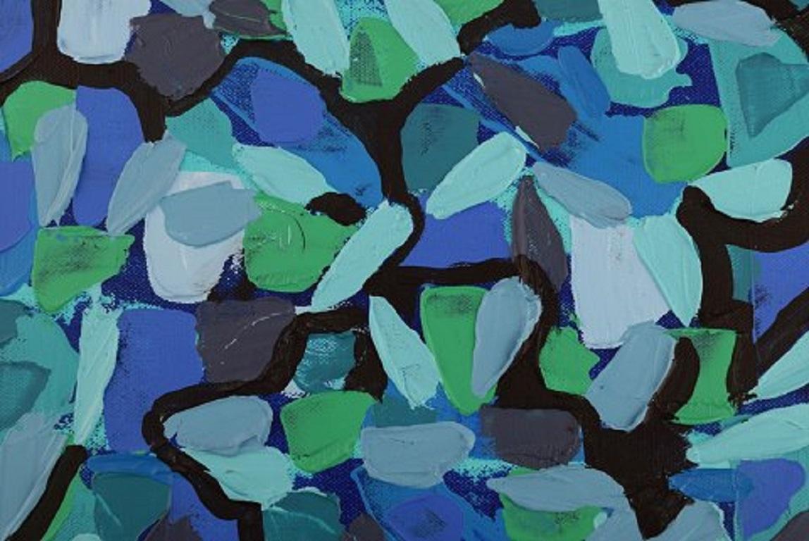 Danish Ivy Lysdal, b. 1937. Acrylic on Canvas. Abstract Modernist Painting. Dated 2013 For Sale