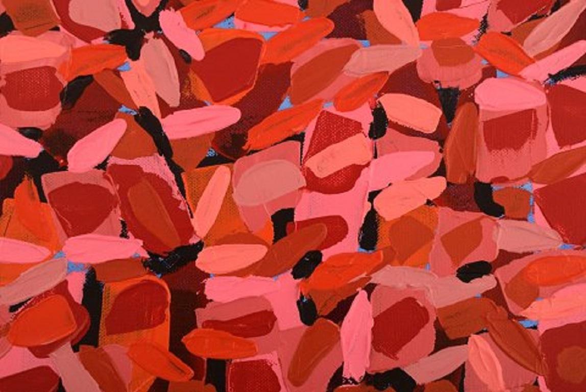 Ivy Lysdal, Acryl auf Leinwand, abstraktes, modernistisches Gemälde, datiert 2013 (Moderne) im Angebot